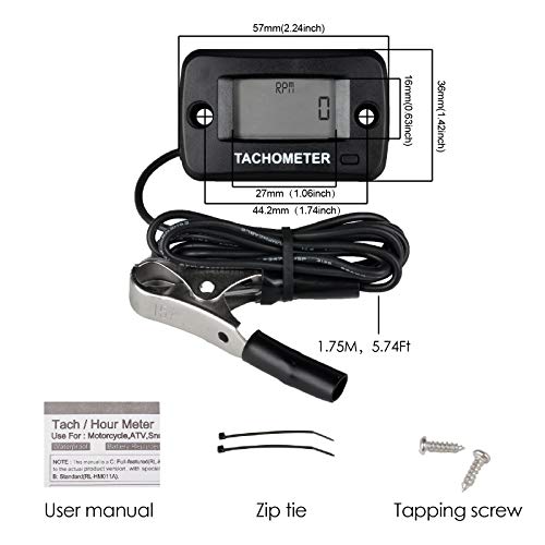 Jayron LCD Digitale Benzine Inductieve Toerenteller Gauge Waterdicht voor Motorfiets Motocross grasmaaier Sneeuwblazer… - Image 7