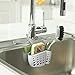 Casabella Sink Sider Faucet Caddy Sponge Holder,White & Grey