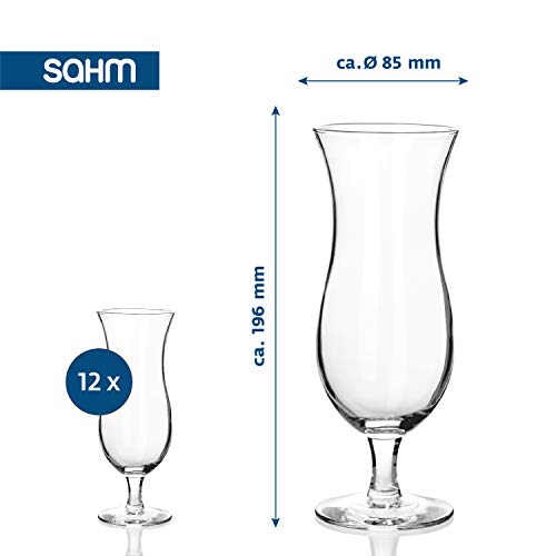 Sahm Hurricane Cocktail Gläser Set (12 STK) - 470ml Cocktail Longdrinkgläser Set - Ideal als Barkeeper Set, Milchshake… – Bild 4