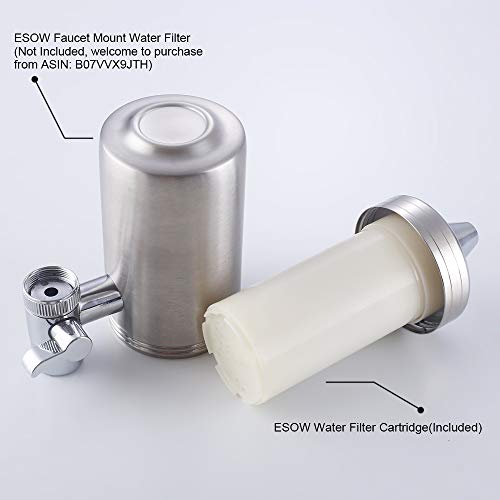 ESOW Water Filter Cartridge Replacement 1Pcs,7-Layer Recyclable ACF Filtration System,Durable Ceramic Washable Tap Water Purifier for Kitchen and Bathroom (SUS304 Water Filter ASIN:B07VVX9JTH)