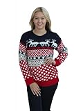 Girltalkfashions Women's Aztec Reindeer Christmas Jumper