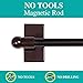 Turquoize Magnetic Curtain Rod Multi-Use Adjustable Cafe Sidelight Magnetic Rods, 09”-16”, Brown, 2-Pack