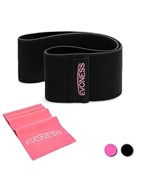 Banda de resistencia a la cadera EVONESS   para cadera, pegamento y botas de alta calidad para calentamientos + banda de resistencia a la cadera para estiramiento + vídeo de entrenamiento