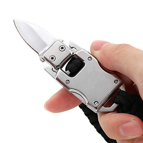 Paracord Woven Bracelet-10.6 in with Stainless Steel Knife Blade & Durable Cord. Self Defense Gear & Survival Kit for Hiking, Camping. Useful Handy Tool in Daily Life. - Thumbnail 5