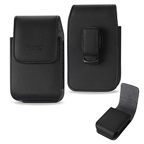 Vertical Executive Leather Case with Magnetic closure with swivel belt clip for Consumer Cellular ZTE Avid 828.