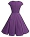Bbonlinedress Women Short 1950s Retro Vintage Cocktail Party Swing Dresses Purple XL