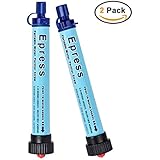 Personal Water Filter, Epress Mini Portable Water Purifier Straw 2000L Outdoor Survival kit Emergency Camping Equipment for Outdoor Camping Life, Hiking, Climbing, Traveling, Backpacking (2 pack)