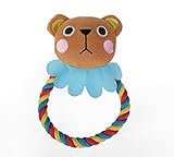 Toy For Dogs Puppies - Top Cool Squeaky Dog Chew Toy - Best for Aggressive Chewers- Small Medium Large Dogs Breeds - The Colorful Rope Bear by Mavel.