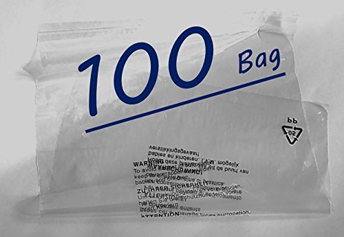 Clear Poly Bags Size 18'' x 22'' (457mm x 559mm) with Suffocation Warning in 5 Languages, Self Seal, Polypropylene Bags, Warning Notice, resealable Flap, Ideal for Packing and FBA (100)