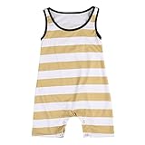 Toddler Unisex Baby Boys Girls Clothes Sleeveless Striped Romper Jumpsuit Playsuit (3-9 M, C Yellow)