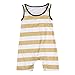 Toddler Unisex Baby Boys Girls Clothes Sleeveless Striped Romper Jumpsuit Playsuit (3-9 M, C Yellow)