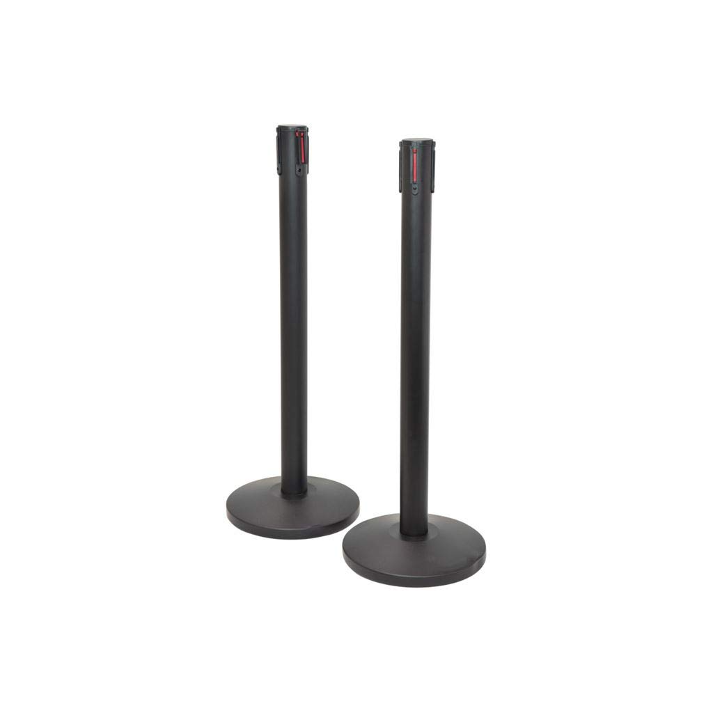 Citronic | Retractable Crowd Control Barriers | Set of 2 | Black