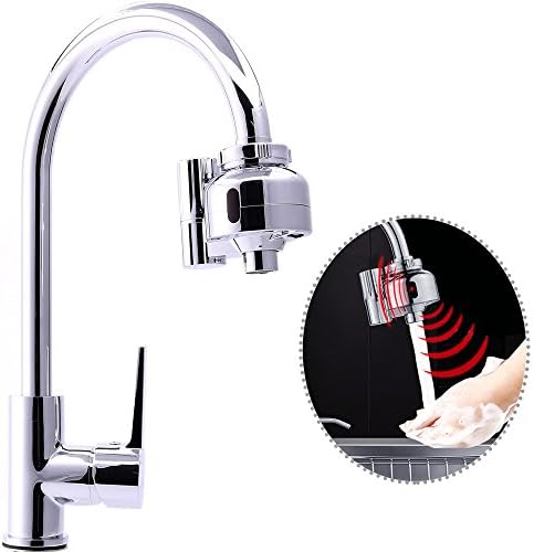 GIBO Hand Free Double Motion Faucet High Arc Bar Faucets with One Handle Spout Sinck Mixer for Kitchen Bathroom Beverage Faucet with Water Saver Flow,Spot Resist Stainless (White Color)