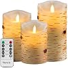 Nancia Led-kaarsen, vlamloze kaarsverlichting, berkenstammen, design echte waskaars, batterijkaarsen (verpakking van 3…