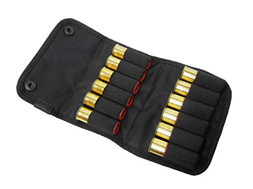 PetriStor Shooter's Pouch Nylon Ammo Cartridge Belt Holder Shotgun 12 16 Gauge Shotshell Carrier Hunting Accessories (Black)