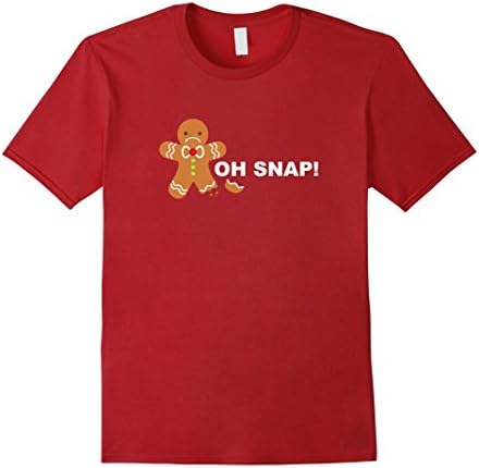 Mens Gingerbread Man Oh SNAP Funny Humorous Tee 2XL Cranberry