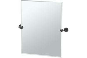 Gatco 4249MXSM II Latitude Small Wall Rectangle Mirror Matte Black, 24 H x 19.5 W