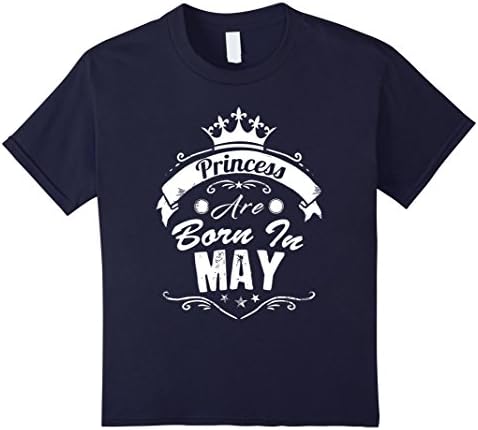 unisex-child April Birthday Princess Are Born In May Shirt Funny Gift 12 Navy