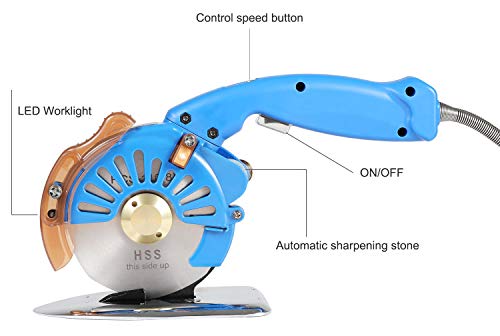 image for RESHY ROS-110 5-Speed Electric Rotary Fabric Cutter 4.3-Inch Rotary Bl