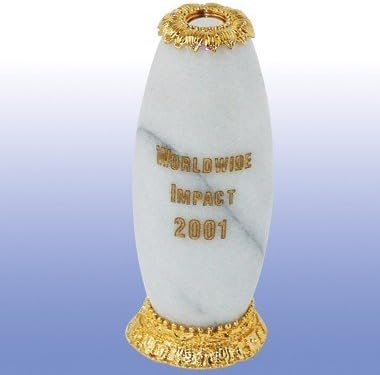 White Marble Kaleidoscope Accent W/ Gold Eye Piece