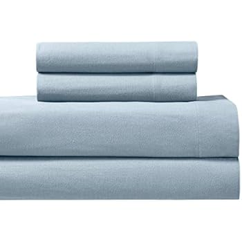 Royal's Heavy Soft 100% Cotton Flannel Sheets, 4pc Bed Sheet Set, Deep Pocket, Thick, Heavy and Ultra soft Cotton Flannel, Blue, Queen