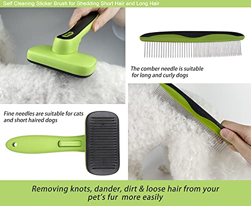TiRAC TiRiC Self Cleaning Grooming Dematting Tool for Large&Small Dogs Cats,Stainless Steel Rake Comb,Pet Undercoat… - Image 7