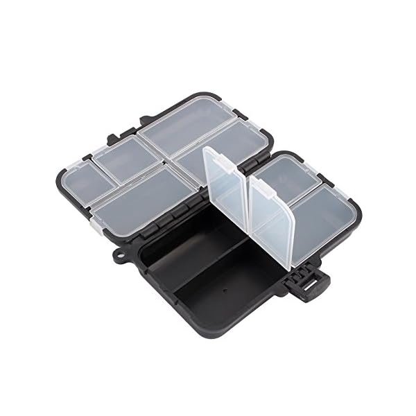 Dilwe AngelgerÃ¤t Box, 9 FÃ¤cher Kunststoff-Box von Rigs Haken KÃ¶der fÃ¼r Angelnï¼Angelkasten fÃ¼r KunstkÃ¶der, KÃ¶derbox fÃ¼r Barschwobbler Fischereimittel – Bild 5