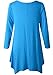 LARACE Women Plus Size 3/4 Sleeve Tunic Tops Loose Basic Shirt (3X, Deepskyblue)