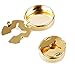 BUTTONCUFF Black Button Covers & Gold Finish - Imitation Studs for Formal Shirts and Black Tie (G-bla-s, 15mm)