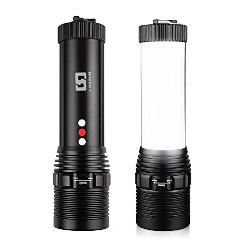 Emergency Flashlight Rechargeable LED Working Lantern Warning Light Waterproof Adjustable Focus Zoomable Torch Lamp Cree XPE Tactical For Home, Auto, Camping, Hiking With Charger and 18650 Battery