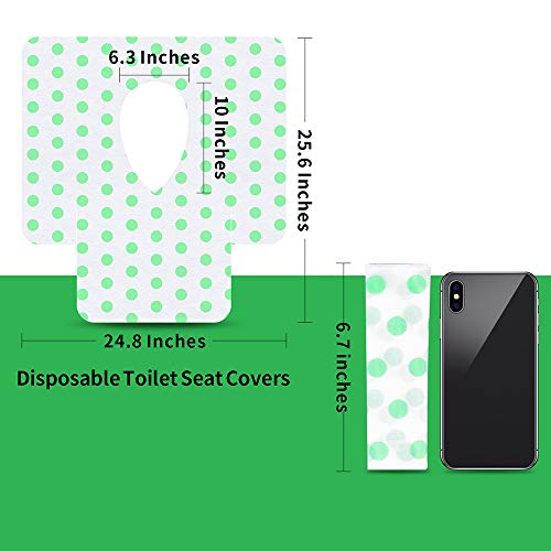 Toilet Seat Covers Disposable, Famard Extra Large Portable Potty Seat Covers for Toddlers, Soft and Waterproof Travel Potty Covers for Kids with Individually Wrapped (20 Packs)