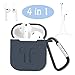 my-handy-design KDL Case, Strap, Ear Hooks, Silicone Protective Cover with Earphone Sports Anti-Lost Strap with Silicone Protective Earhooks, Airpods Replacement Accessories, Dark Blue