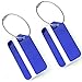 Set of 6 Aluminum Metal Travel Suitcase Luggage Tags Labels Bag ID Name Address Tag Label with Screw Chain, Blue