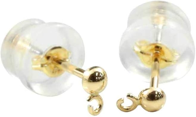 Amazon 18金 ピアスパーツ イエローゴールドk18 スタッドピアス 金具 ハンドメイド 手作り用 両耳 1ペアレディース ボディピアス 通販