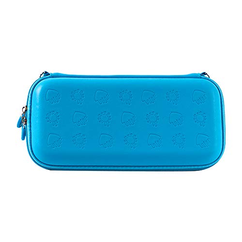 Geekshare Switch Slim Protective Travel Carrying Case Pouch for Nintendo Switch Console & Game Accessories with 12-Game Card Holder & Removable Shoulder Strap (Blue)