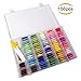 Mlife Embroidery Floss with Organizer Storage Box - 156Pcs Embroidery Kit Includes 100 Skeins Rainbow Color Embroidery Threads, Friendship Bracelets String with 56 Pieces Cross Stitch Tools