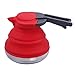 1.2L Red Portable Silicone Collapsible Tea Kettle Outdoor Camping Travel Kettle Foldable Pot