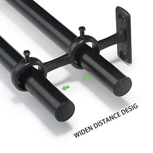 Goowin Curtain Rod Bracket, 3pcs Double Curtain Rod Holder, Double Rod