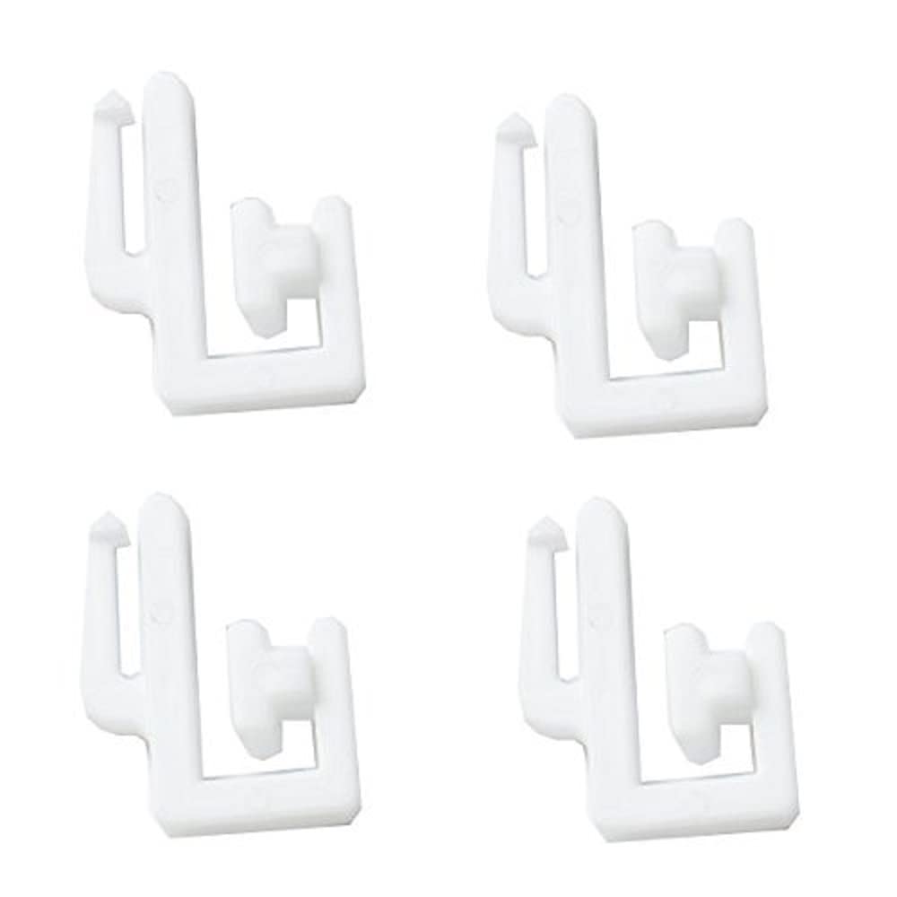 Merriway BH03630 (30 Pcs) White Plastic Curtain Track Rail Gliders Hooks to Fit Swish Ruche Track - Pack of 30 Pieces