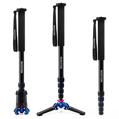 noston Professional 65-inch Camera Aluminium Monopod with Folding Three Feet Support Stand Tripod Balance Stand Base - Shoulder/Carrying Bag Included