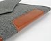 Lavievert Gray Felt Case Real Leather Bottom Bag Magnetic Button Sleeve for Apple 13
