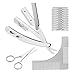 Straight Edge Razor, CUGLB Professional Razor Kit with 10pcs Blades Beard Shaping and Styling Template Comb and Beard Mustache Scissors