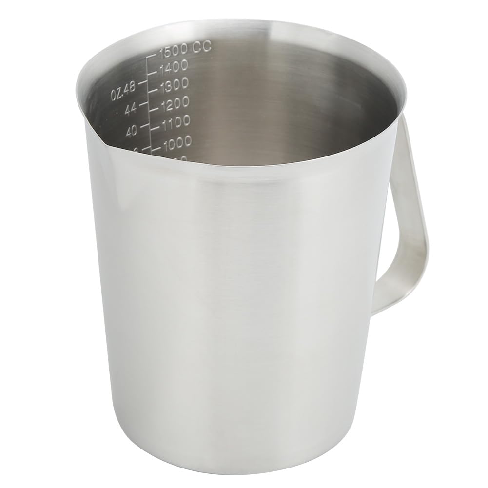 Stainless Steel Measuring Cup with Clear Scale, 1500ml Measuring Cup, Metal Liquid Measuring Cup, Reusable Measuring Jug with Handle, Multifunction Measure Cup for Kitchen Cooking Baking