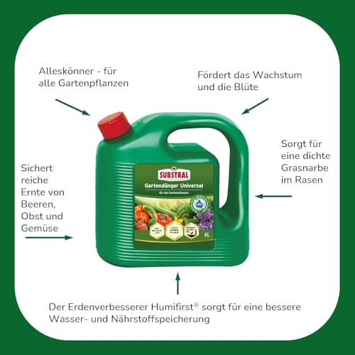 Substral Universal Flüssigdünger, 4L - Stärkt Pflanzenwachstum & Blütenbildung, mit Humifirst für alle Gartenpflanzen 2