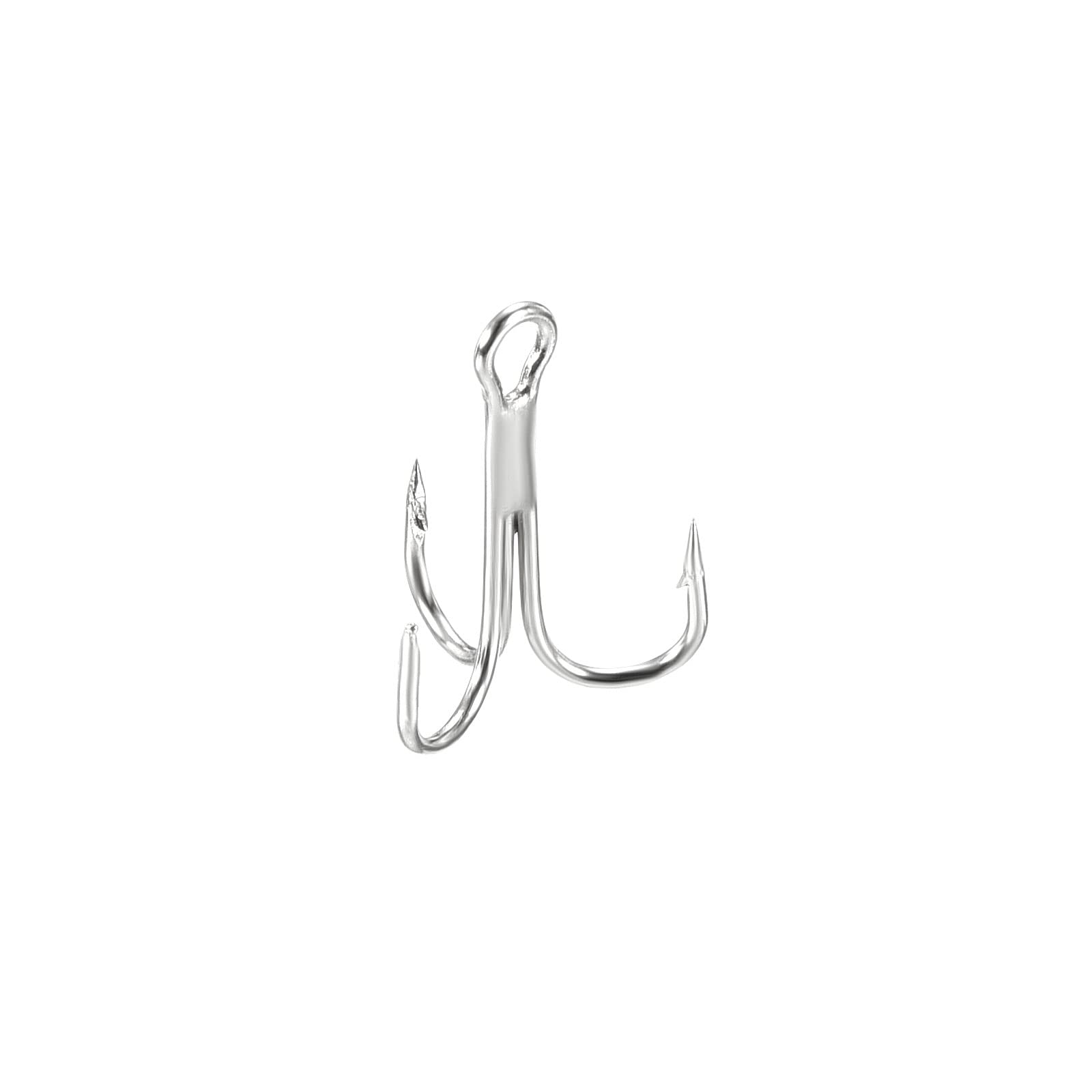 PATIKIL 16# Treble Fish Hooks, 20 Pack 0.35" L Carbon Steel Round Bend Hook Triple Barbed Hook for Freshwater Saltwater, White