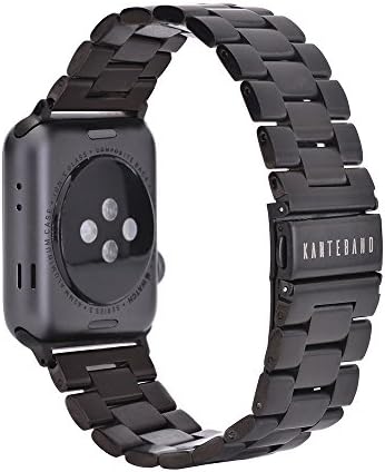 Kanteband Stainless Steel Apple Watch Bands Replacement 42mm - Solid Metal Business Strap for Large iWatch Series 3/2/1 - Adjustment Tools as Free Promotion GIFT, Black