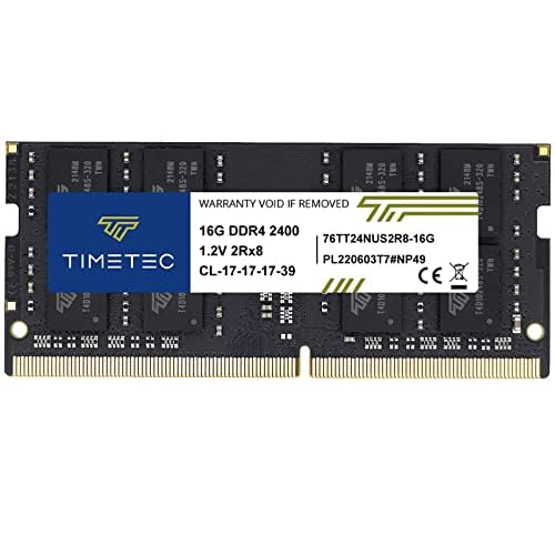 Timetec 16GB DDR4 2400MHz (PC4-2400T) PC4-19200 SODIMM Laptop RAM – 260-Pin 1.2V CL17 Non-ECC Unbuffered Memory Module for Laptop, Notebook, Mini PC, All-in-One
