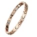 EBUTY Women Stainless Steel Magnetic Therapy Bracelet 4 Element Rose Gold for Arthritis Pain Relief w/Free Link Removal Tool primary