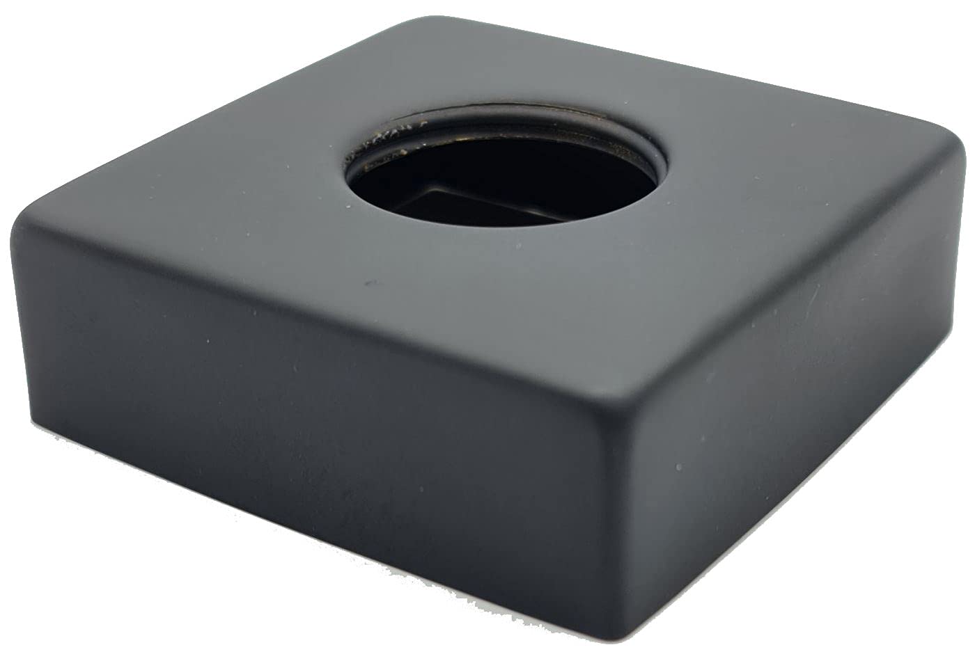 Black Finished Steel Square Shaped Collar Basin Shower Bath Tap Cover Rosette