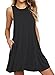 HAOMEILI Women's Sleeveless Pockets Casual Swing T-Shirt Summer Dresses S Black